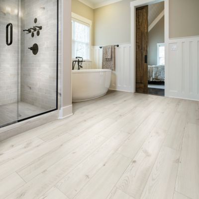 luxury vinyl plank floors in a bright Morgantown bathroom